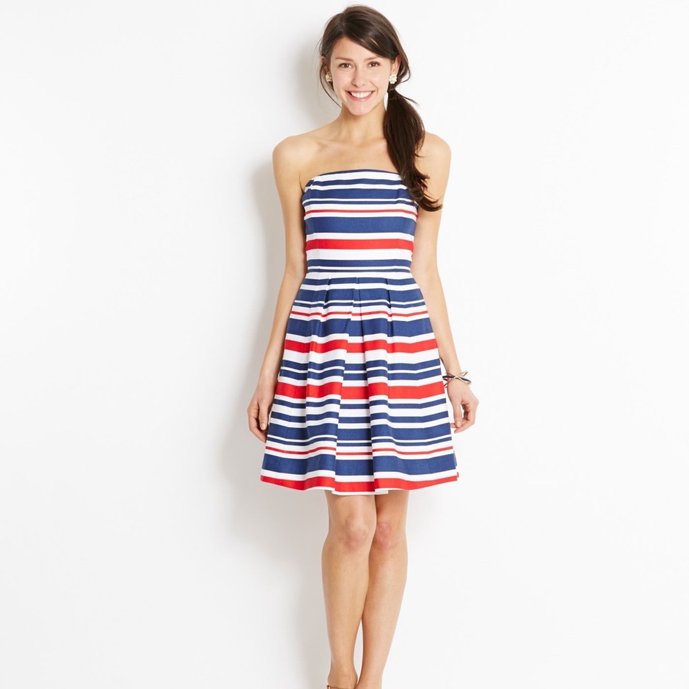NWT Vineyard Vines Multi-Striped Strapless Dress
